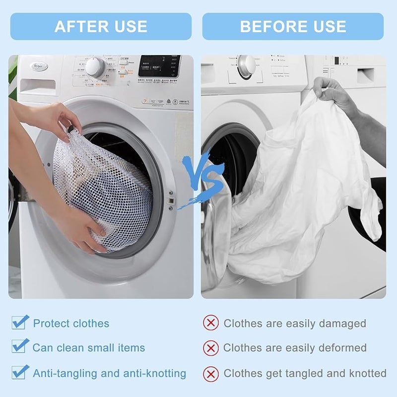 Reinforced Mesh Laundry Bag 40x50 Coarse Net For Delicates And Bulk Laundry - Image 5